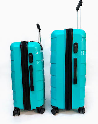 Diplomat Seagull Travel Suitcases Hard Light Blue Maximum Height 64cm with 4 Wheels Set of 2pcs