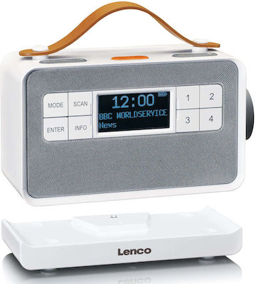 Lenco PDR-065 Radio de masă Reîncărcabil DAB+ cu Bluetooth Alb