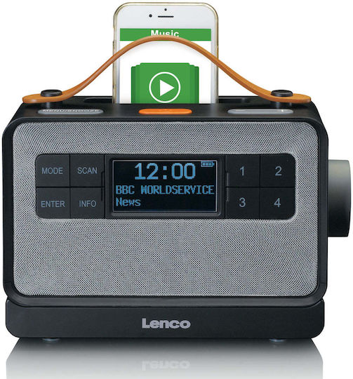 Lenco PDR-065 Επιτραπέζιο Ραδιόφωνο Επαναφορτιζόμενο DAB+ με Bluetooth Μαύρο