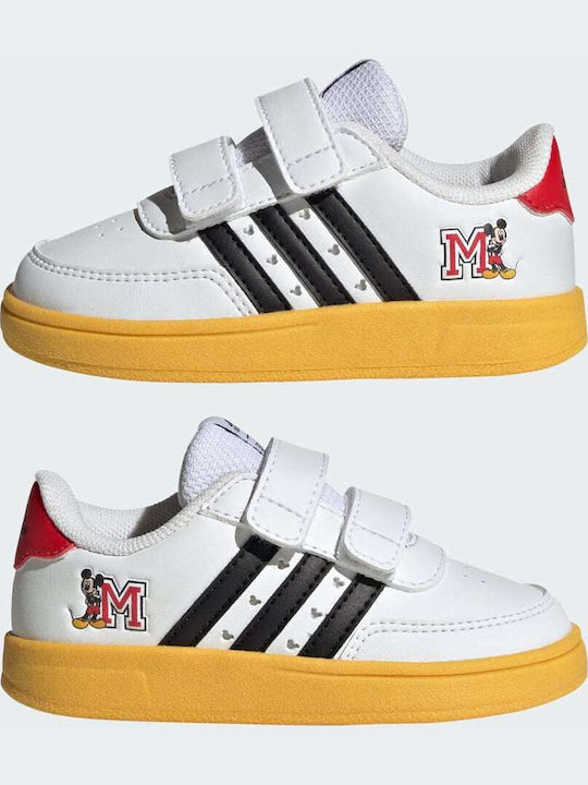 Breaknet x Disney Mickey Mouse Kids Sneakers with Scratch Cloud White / Core Black / Bold Gold