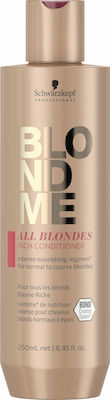 Schwarzkopf BlondMe All Blondes Rich Balsam de păr de reconstrucție/nutriție 1000ml