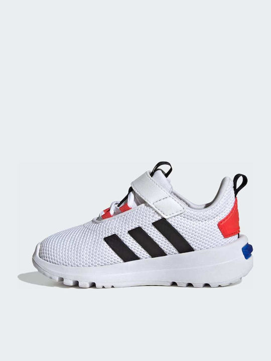 Racer TR23 Kids Sports Shoes Running with Hoop & Loop Closure Cloud White / Core Black / Bright Red