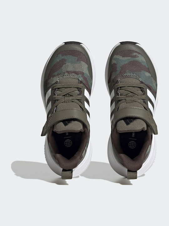 Fortarun FortaRun 2.0 EL K Kids Sports Shoes Running with Hoop & Loop Closure Olive Strata / Cloud White / Dark Brown