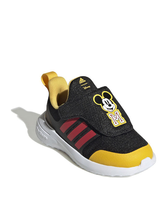 Fortarun Fortarun x Disney Mickey Mouse Kids Sports Shoes Running with Hoop & Loop Closure Core Black / Better Scarlet / Bold Gold