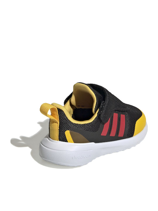 Fortarun Fortarun x Disney Mickey Mouse Kids Sports Shoes Running with Hoop & Loop Closure Core Black / Better Scarlet / Bold Gold