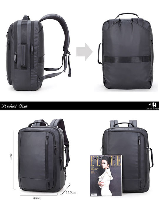 Arctic Hunter Bler 1500362 Wasserdicht Tasche Rucksack für Laptop 15.6" in Schwarz Farbe