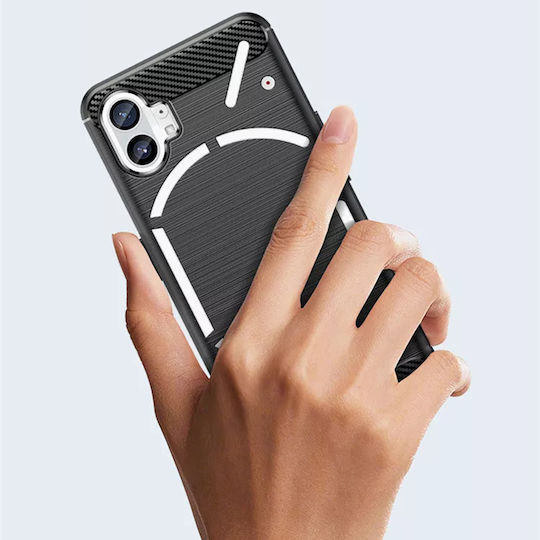 Techsuit Carbon Back Cover Silicon Negru (Nothing Phone 1)