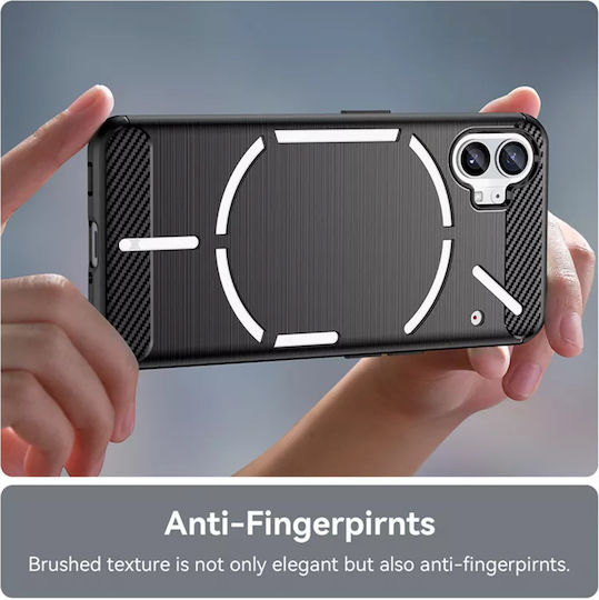 Techsuit Carbon Back Cover Silicon Negru (Nothing Phone 1)