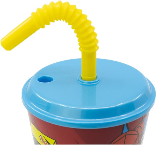 Stor Glass Cocktail/Drinking made of Plastic with straw 430ml