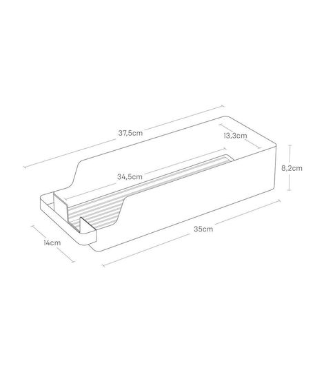 Yamazaki Yamazaki Kühlschrank-Organisator Allgemeine Verwendung Korb 37.5x14x8.2cm