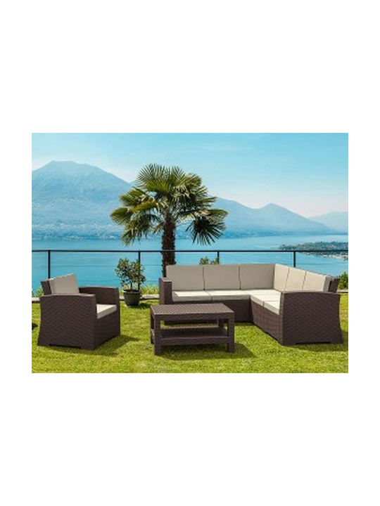 Siesta Exclusive Възглавница за диван за градински стол с гръб Monaco Екрю 3 броя 59x39 см