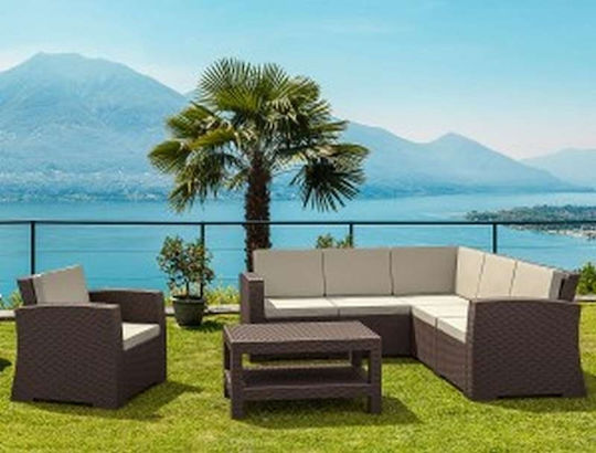 Siesta Exclusive Μαξιλάρι Καναπέ Κήπου με Πλάτη Monaco Εκρού 3τμχ 59x39εκ.