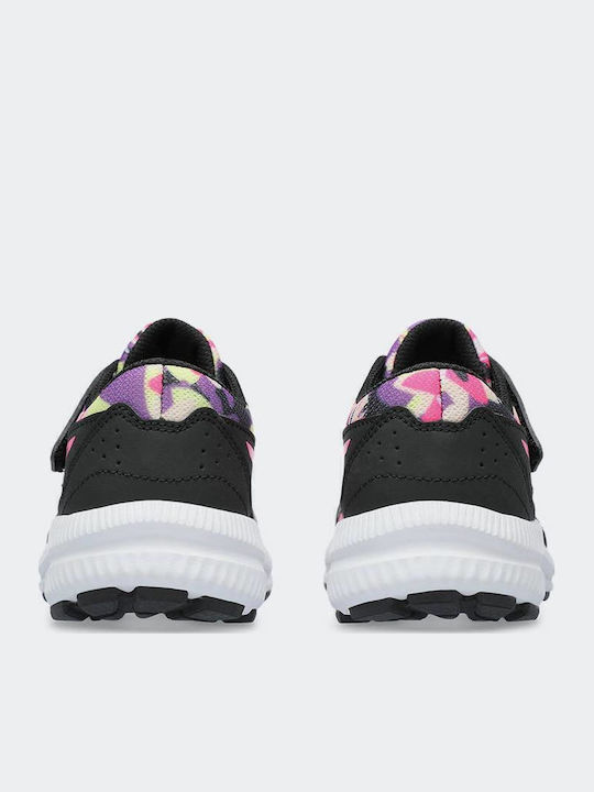 Contend 8 Ps Kids Sports Shoes Running with Hoop & Loop Closure Black / Hot Pink
