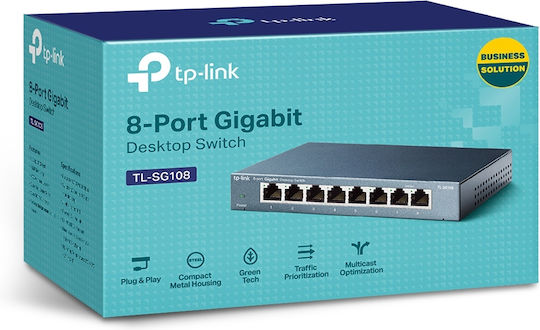 TP-LINK TL-SG108 Unmanaged L2 Switch with 8 Ethernet Ports