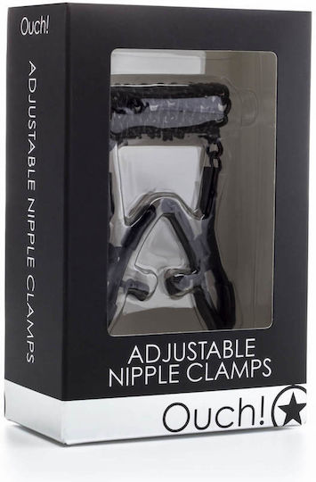 Shots Ouch Adjustable Nipple Clamps Nipple Clamps in Black Color