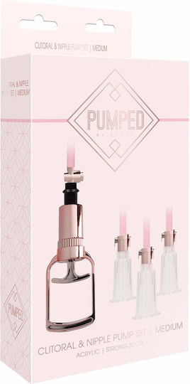 Shots Medium Triple Pump Set for Clitoris & Nipples Pink