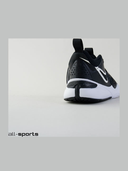 Hustle D 11 Kids Sports Shoes Basketball with Hoop & Loop Closure Black / White