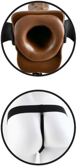 Pipedream Fetish Fantasy Series Hollow Strap-On with Balls Harness with Dildo 18cm in Brown Color