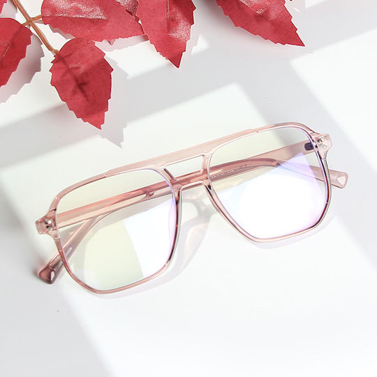 Techsuit Women's Acetate Blue Light Blocking Glasses Pink
