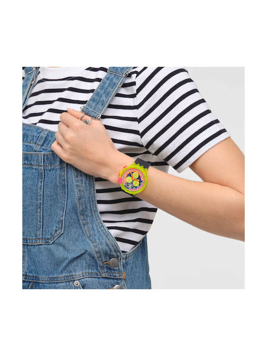 Swatch Ρολόι Μπαταρίας με Καουτσούκ Λουράκι Swatch Ρολόι Μπαταρίας με Καουτσούκ Λουράκι