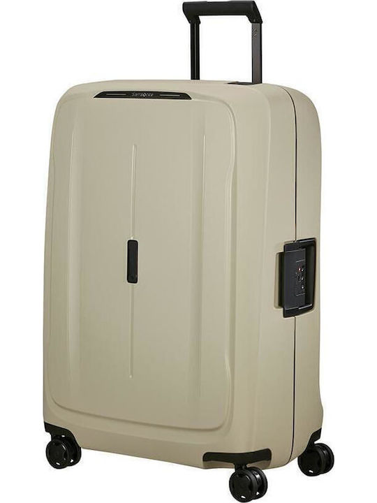 Samsonite Essens Large Hard Beige Suitcase with 4 Wheels Height 75cm