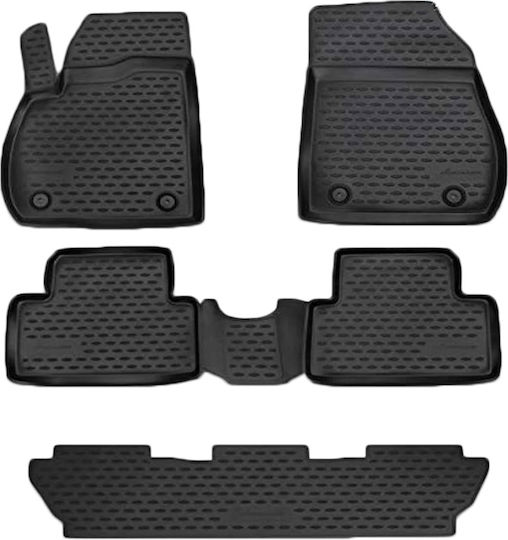 Novline Set of Front and Rear Mats 5pcs Tray Type for Opel Zafira 2012+ Black