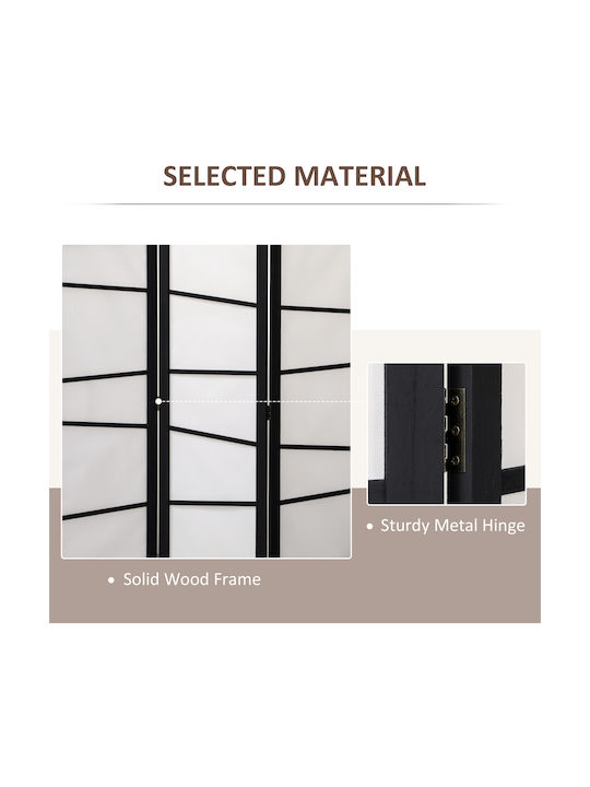 HomCom Διακοσμητικό Παραβάν Ξύλινο με 3 Φύλλα 135x170cm
