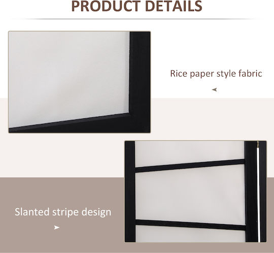 HomCom Decorative Room Divider Wooden with 3 Panels 135x170cm