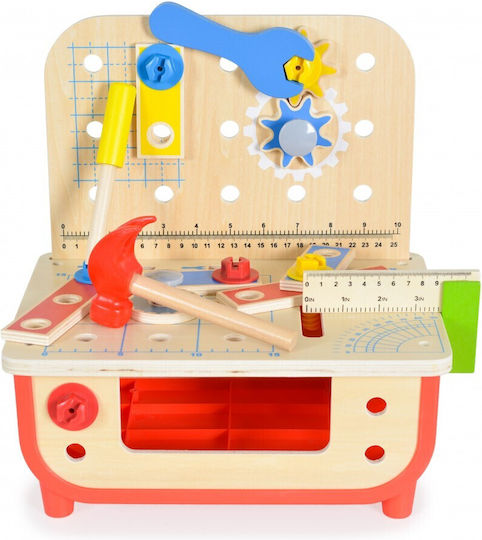 Tooky Toys Wooden Kids Working Bench for 3+ Years 31 pcs