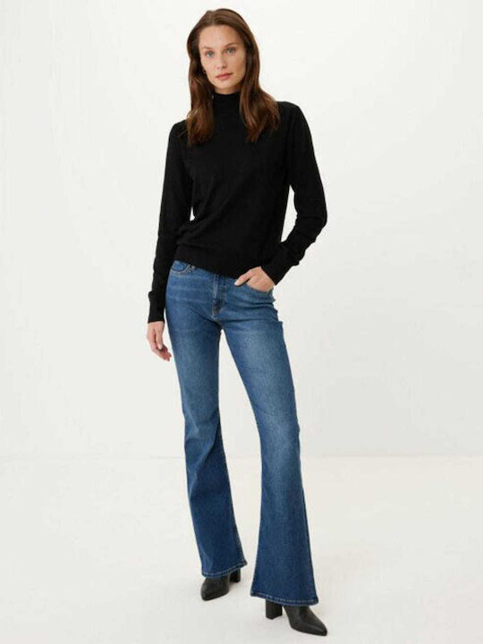 Women's Long Sleeve Turtleneck Sweater Black