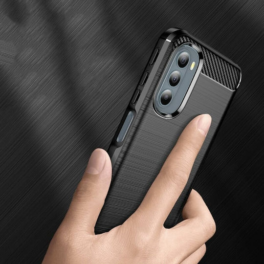 Techsuit Carbon Back Cover Σιλικόνης Μαύρο (Moto G31)