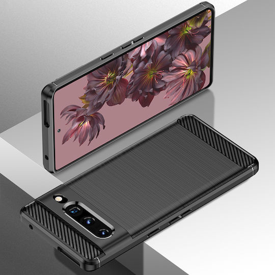 Techsuit Carbon Umschlag Rückseite Silikon Schwarz (Google Pixel 7 Pro)