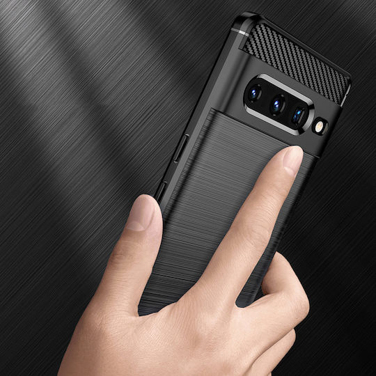 Techsuit Carbon Umschlag Rückseite Silikon Schwarz (Google Pixel 7 Pro)