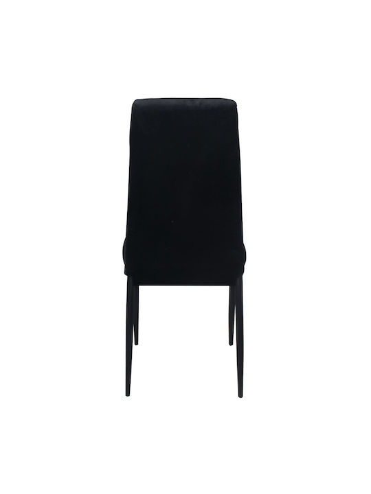 Jetta-I Scaune Sala de mese Catifelate Negre 6buc 42x49x98buc