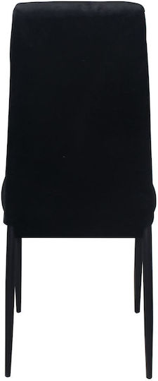 Jetta-I Dining Room Velvet Chair Black 42x49x98cm 6pcs