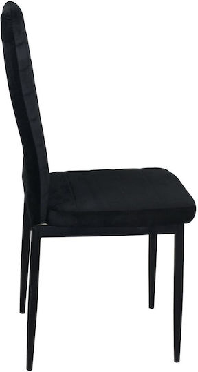 Jetta-I Dining Room Velvet Chair Black 42x49x98cm 6pcs