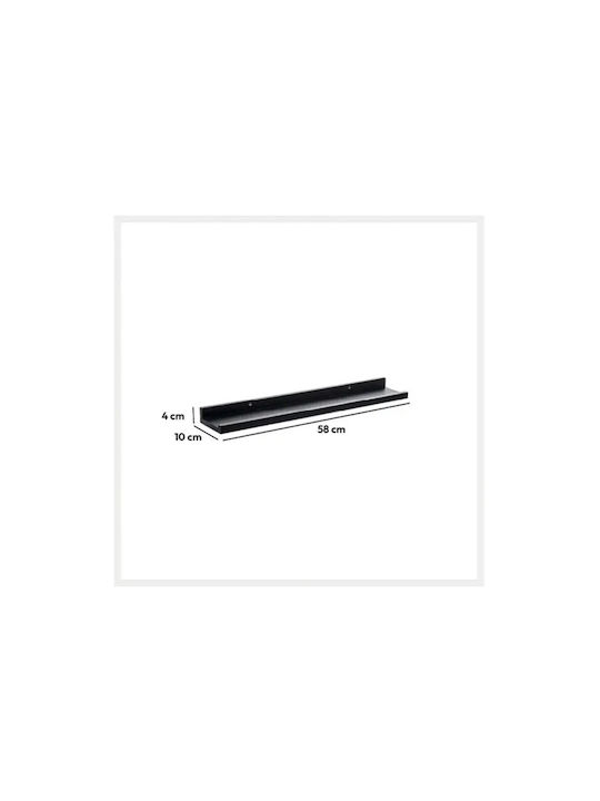 Wandregal Schwarz 58x10x4cm