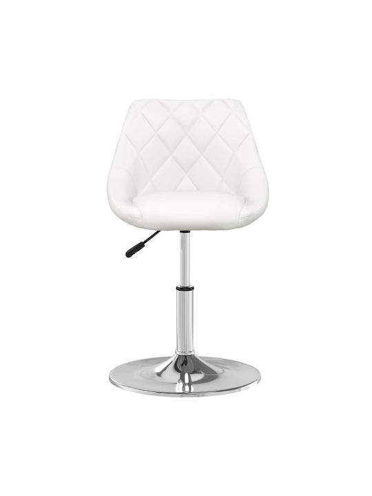 Stool Bar with Back & Adjustable Height White 44x46x62.5-77.5cm