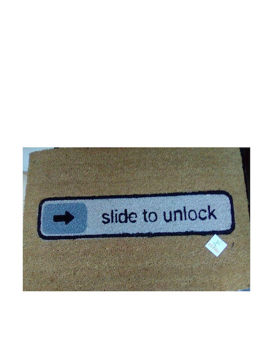 Etoile Covor de Intrare din Cocos cu Suport Antiderapant Slide To Unlock Bej 40x60buc