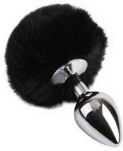Chisa Novelties Frolics Fur Tail Butt Plug Anal Plug Black