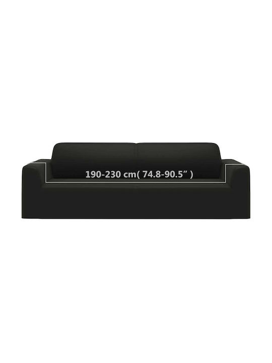 vidaXL Elastic Cover for Three Seater Sofa Black 1pcs 332934