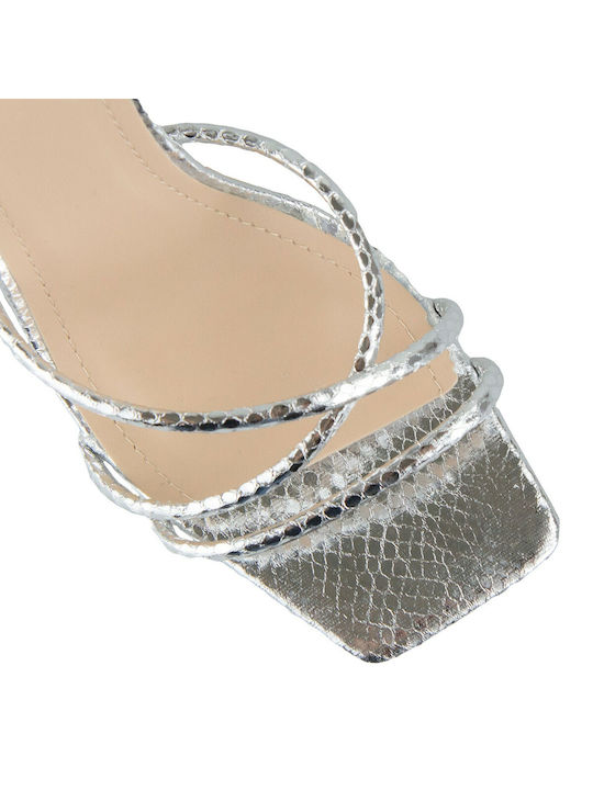 Silia D Women's Sandals with Laces Silver