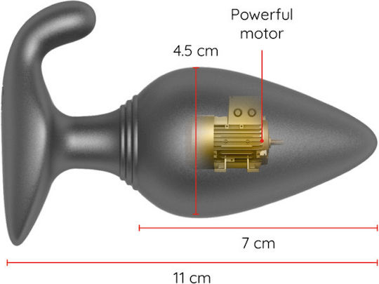 Oninder Anal Plug with Wireless Functionality and Vibration Large Black