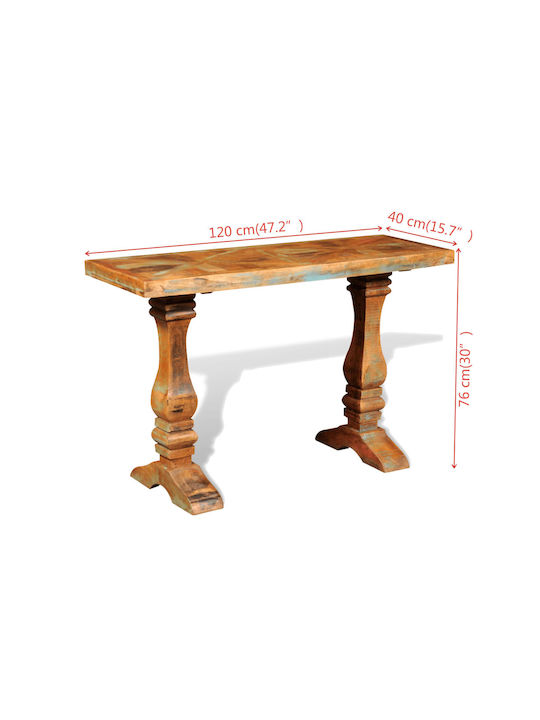 Solid Wood Console Table L120xW40xH76cm