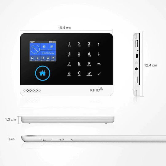 PGST Wireless Alarm System with 4 Motion Detectors , 11 Door Sensors , Siren , 4 Remotes , 4 Tags and Keyboard