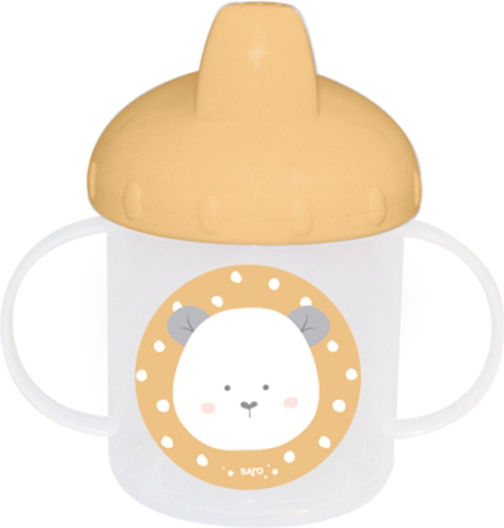 Saro Feeding Set Panda made of Plastic with Non-Slip Base Yellow 5pcs for 6+ months