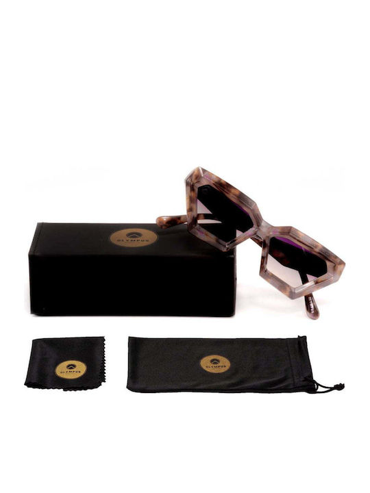 Olympus Sunglasses Alkistis Women's Sunglasses with Brown Tartaruga Plastic Frame and Purple Gradient Lens 02-100