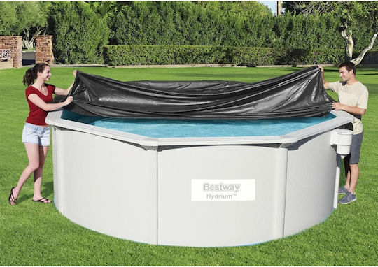 Bestway Flowclear Χειμερινό Προστατευτικό Κάλυμμα Πισίνας Στρογγυλό Διαμέτρου 396εκ. Μαύρο