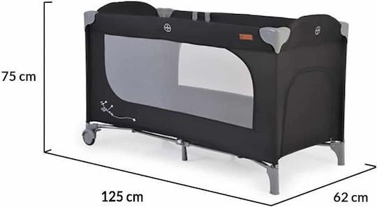 Cangaroo Skyglow Παρκοκρέβατο με Στρώμα Μαύρο 125x62cm