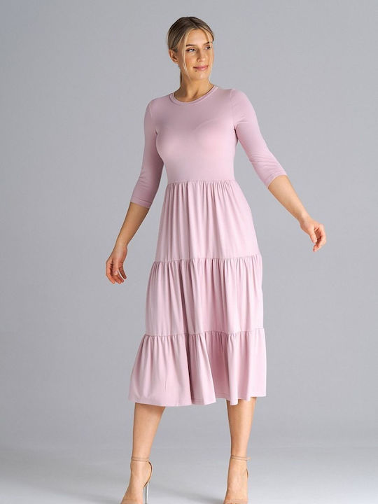 Figl M943 Sommer Midi Kleid Rosa